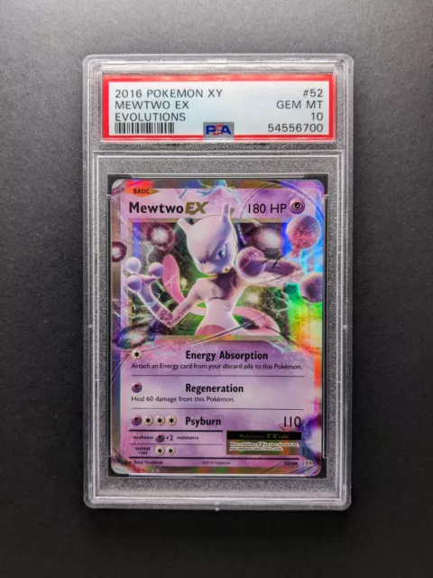 PSA 10 - 2016 Pokemon MEWTWO EX - 52/108 - Holo - Rare - XY Evolutions