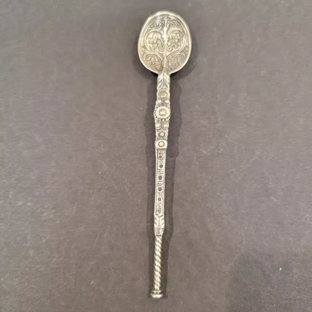 4 3/16" Sterling Silver Anointing Spoon - Celtic Sword Hilt Floral