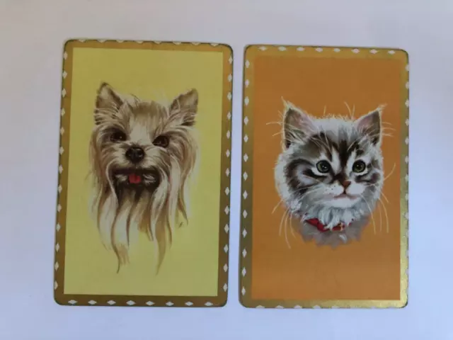 Birmano Torbie Kitten Cat & Spaniel Terrier Puppy Dog Retro 2 Swap Playing Cards