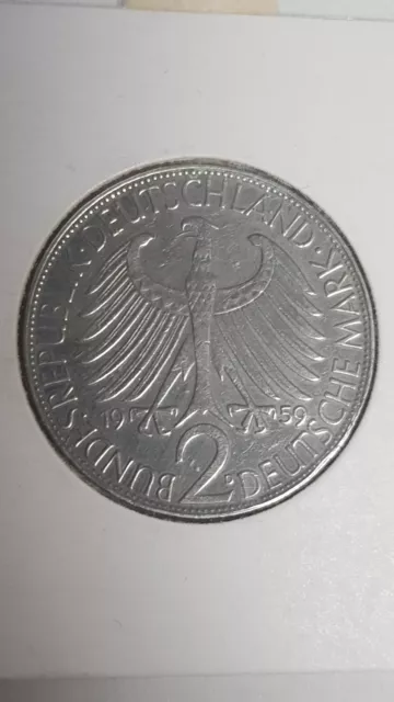 BRD 2 Mark Max Planck 1959 D Top Erhaltung Vorzüglich / Sehr selten !!! 3