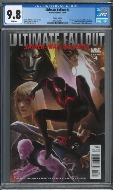 Ultimate Fallout #4 1:25 Djurdjevic CGC 9.8 White Pages 1st Miles Morales