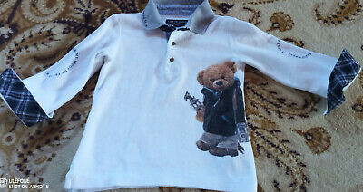 Designer Brand LAPIN CASA BAMBINO 18-24 (18 mesi) Polo Top con Teddy Bear