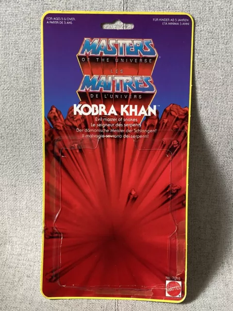 MATTEL Vintage 80’s MOTU Les Maitres De L’univers Full Cardback YB KOBRA KHAN