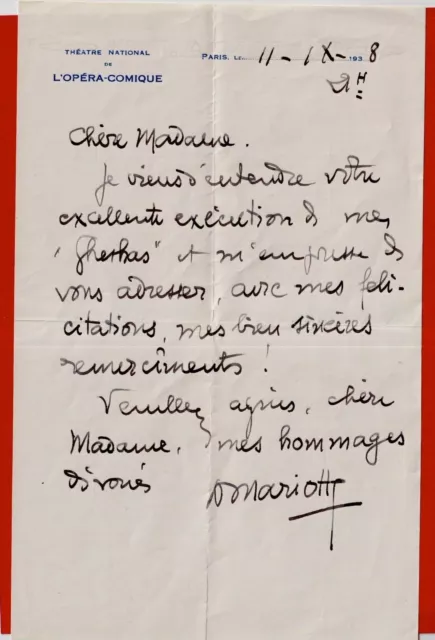 Cq22-L.a.s-Antoine Mariotte-Compositeur-[Théâtre National-L'opéra-Comique]–1938