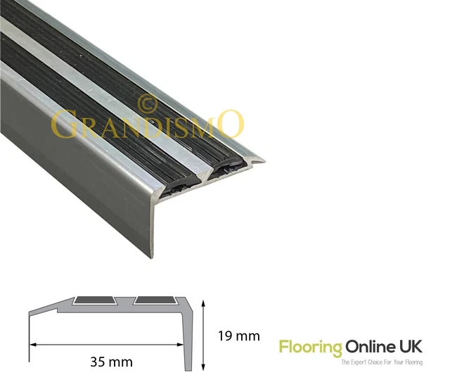ALUMINIUM STAIR NOSING Edge Trim Step Nose Edging Nosings Carpet - Anti ...