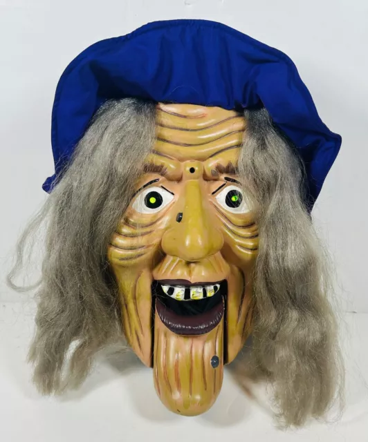 Vtg Gemmy Animated Witch Head Greeter Sings Evil Ways Eyes Light Up Halloween