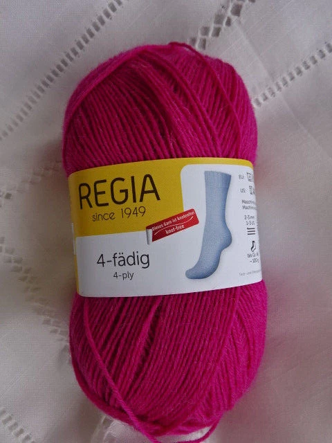 100g Regia uni - Fb. 1051 fuchsia - 4-fach/4-fädig -Sockenwolle Schachenmayr