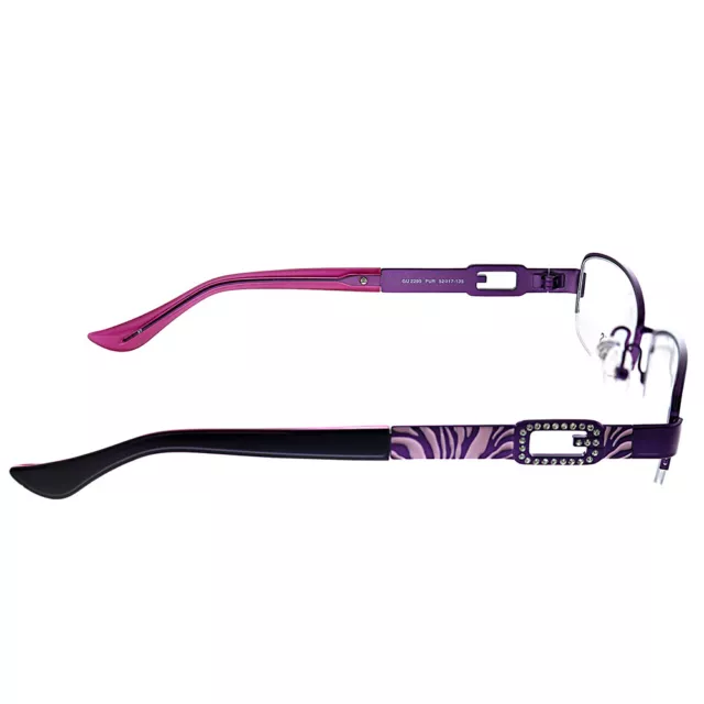 New Authentic Guess GU 2290 PUR Purple Metal Semi-Rimless Eyeglasses 52mm 3