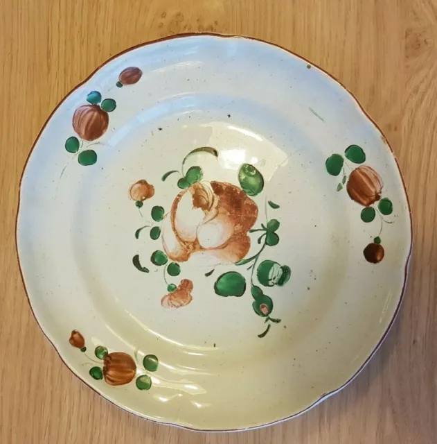 Assiette ancienne en faïence de l'Est de la France du 19eme siècle