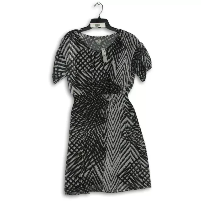 NWT Women's Worthington Gray Black Fit & Flare Dress Size 12