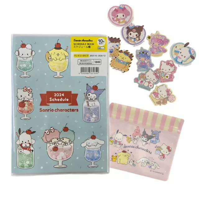 SANRIO HELLO KITTY etc 2024 Schedule Book A6 set + sticker 10pcs+ gift