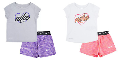 New Nike Little Girls Shirt & Space-Dye Short Set Choose Size and Color MSRP $38