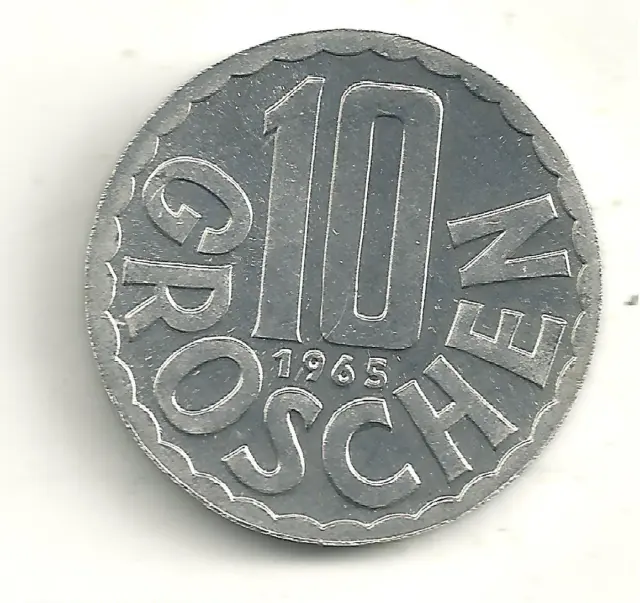 A Very Nice High End Proof 1965 Austria 10 Groschen Coin-St187