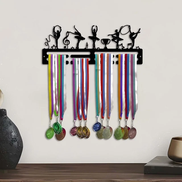 Porte-Médailles Et Porte-Bib De Course - Présentoir Mural Métallique Pour Médailles Et Dossards