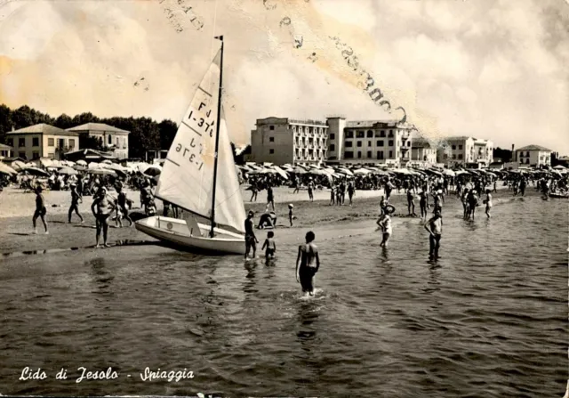 Cartolina - Repubblica - Lido di Jesolo - Spiaggia - 15 L - FG - VG