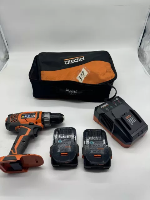 RIDGID R860052K 18 VOLT Li Ion Cordless 2 Speed 1 2 in. Compact Drill Driver 11.60 PicClick