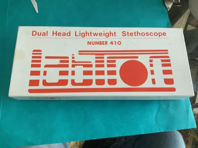 Vintage Labtron Number 410 Dual Head Lightweight Stethoscope with Original box