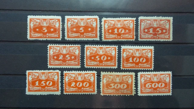 Polen 1920 / Kat. Fischer Nr. U 1 – U 11  Komplet / Ungebraucht