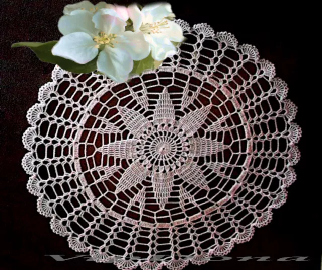 HECHO A MANO MANTELITO ENCAJE #079/ HANDMADE Lace Crochet DOILY + REGALO/GIFT