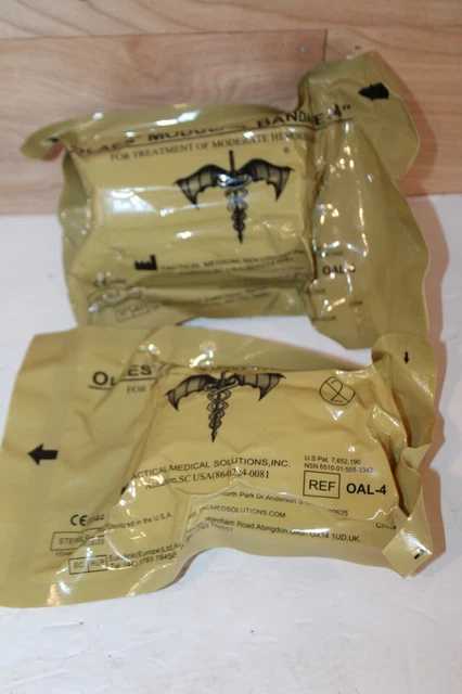Lote de 2 apósitos de trauma táctico con vendaje modular Olaes