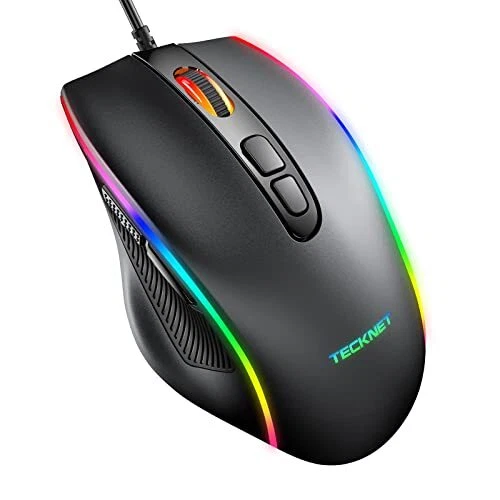 TECKNET Wired Gaming Mouse, RGB Mouse [Breathing RGB LED], Gaming Mouse USB [...