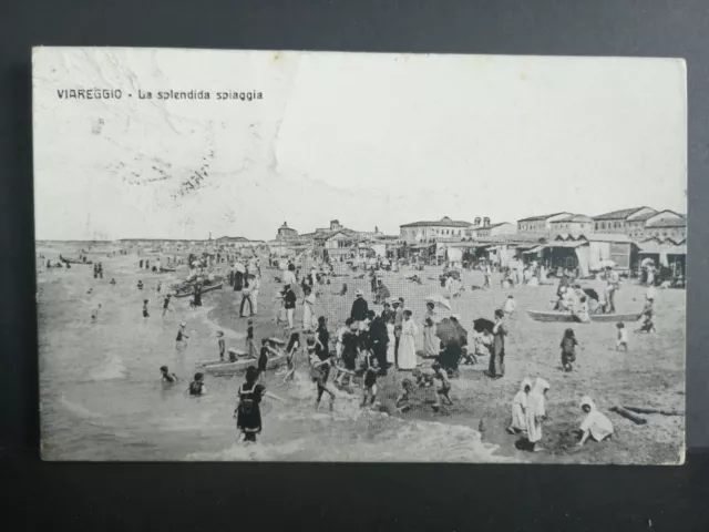 Cartolina Viareggio Splendida Spiaggia Animata IB345