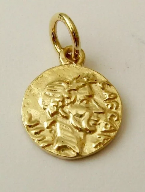 GENUINE SOLID 9ct YELLOW GOLD SMALL ANCIENT ROMAN REPUBLIC COIN Charm Pendant