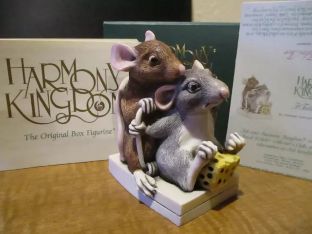 Harmony Kingdom It Takes Two Mice Stealing Cheese From Trap UK Made SGN RARE 300