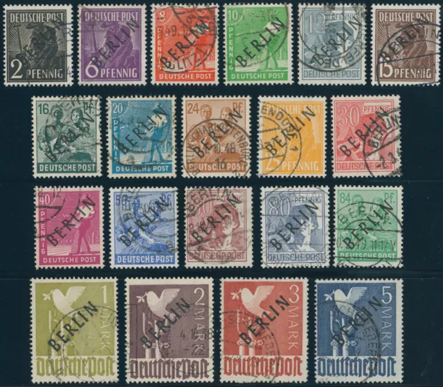 BERLIN 1948, MiNr. 1-20, sauber gestempelt, gepr./Befund Schlegel, Mi. 2400,-