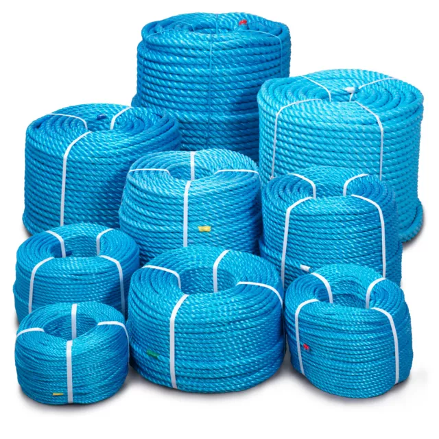 Blue Polypropylene Rope Coils Polyrope Sailing Agriculture Camping , Cut Lengths