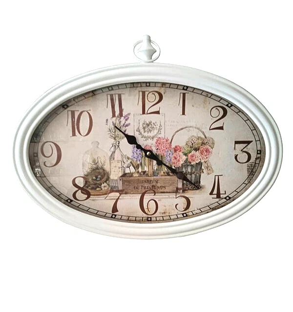 OROLOGIO Da Parete Stazione Vintage Muro In Metallo Automatico Camera Cucina per