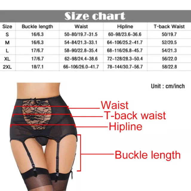 Women Sexy Lingerie High Waist Lace Suspender Belt Garter Stocking Set F 2