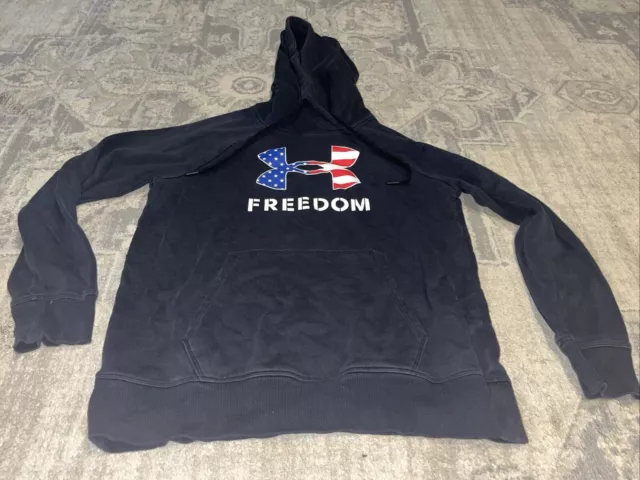 Under Armour UA Freedom Pullover Hoodie Mens Size Small Black