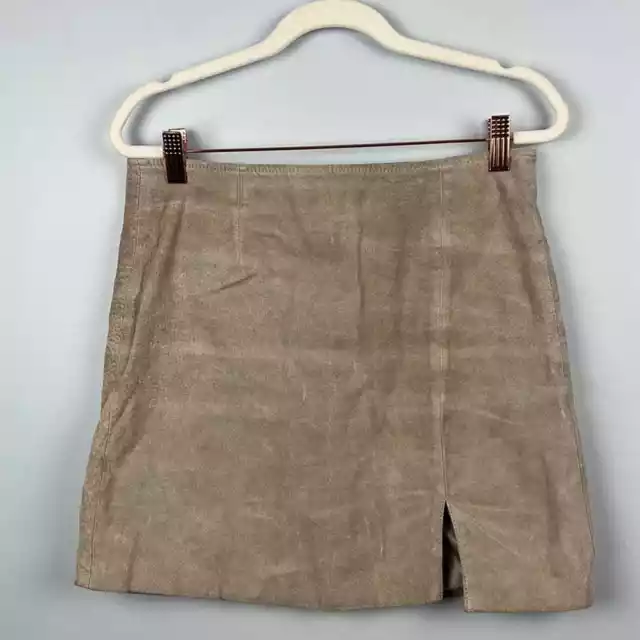 Blank NYC gray suede leather mini skirt size 28