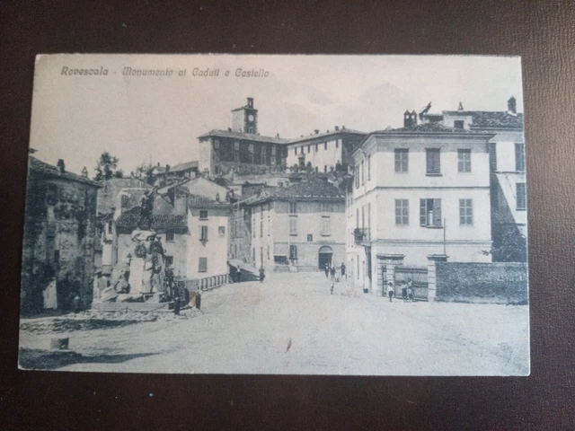 1925 Rovescala (Pavia) piazza con monumento ai caduti