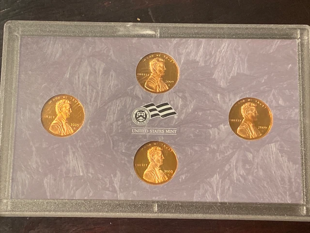 2009 -S Lincoln cent 4 Coin Proof Bicentennial Set - No Box COA US Mint