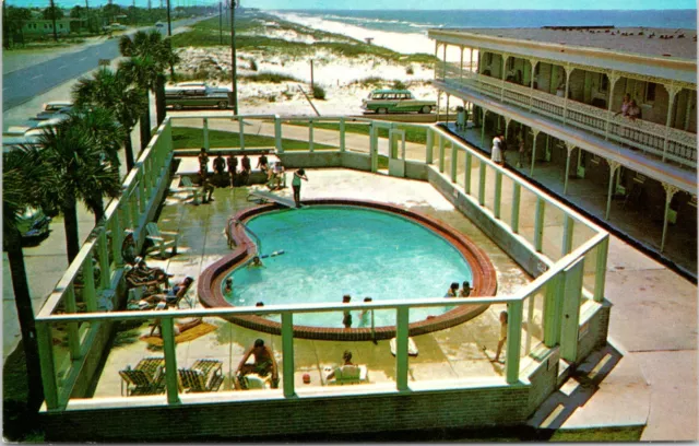 Panama City FL GEORGIAN TERRACE Apartments Swimming Pool Florida Postcard 914