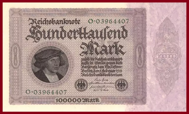 Reich  Aleman - 100.000 Marks 1923 - Sc.-Unc.  - Gran Billete - Autentico 100%.