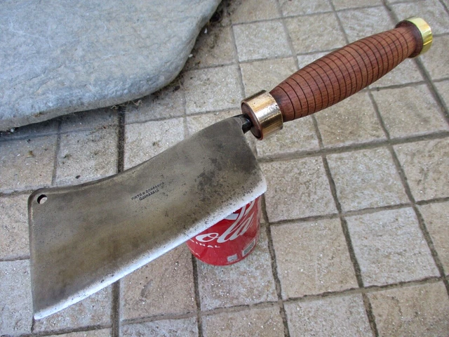Antique Reputable Guimarães Meat Old Tool Cleaver Butcher Carbon Steel Knife