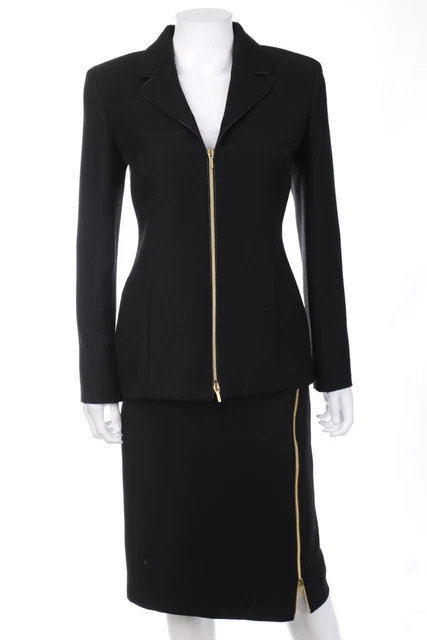 Tuta gonna VERSACE CLASSIC V2 pura lana vergine cerniera I 42 = D 36 nera