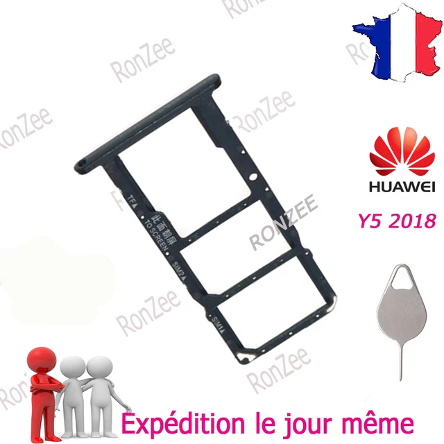 Double Tiroir SIM + SD De Rechange Pour Huawei Y5 (2018) - Modèle Or - Pièce Neuve D'origine