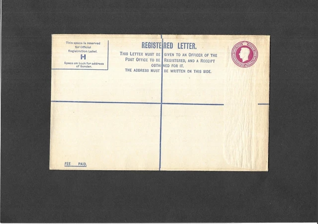 GB Postal Stationery 1939 KGVI 41/2d puce Registered Envelope size H H&B RP47
