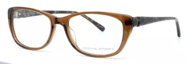 ADRIENNE VITTADINI 1146 BRN Brown Crystal Cat Eye Eyeglasses 53-17-140 ITALY