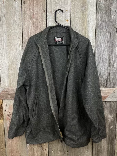 Vintage 1950's Woolrich Zip Up Gray Country Estate Jacket 2XL-3XL True Vintage