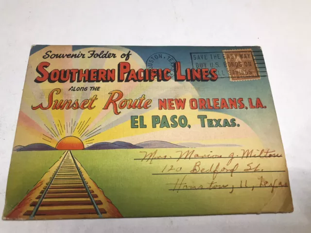 1960’s Souvenir Fold Out Southern Pacific Lines Railroad Sunset Route 18 Views