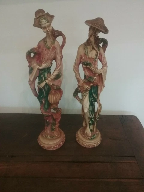 Statuettes chinoises 48 cm - Antiquités