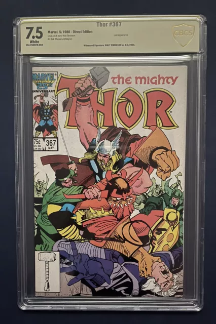 The Mighty Thor #367 CBCS 7.5 Signed by Walt Simonson
