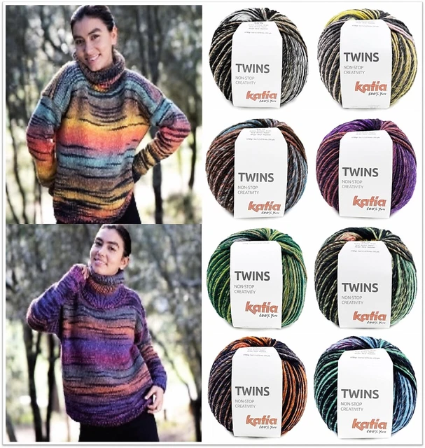 150g Katia Twins Wolle Garn mit Farbverlauf zum Stricken Häkeln GP 106,33 €/1kg