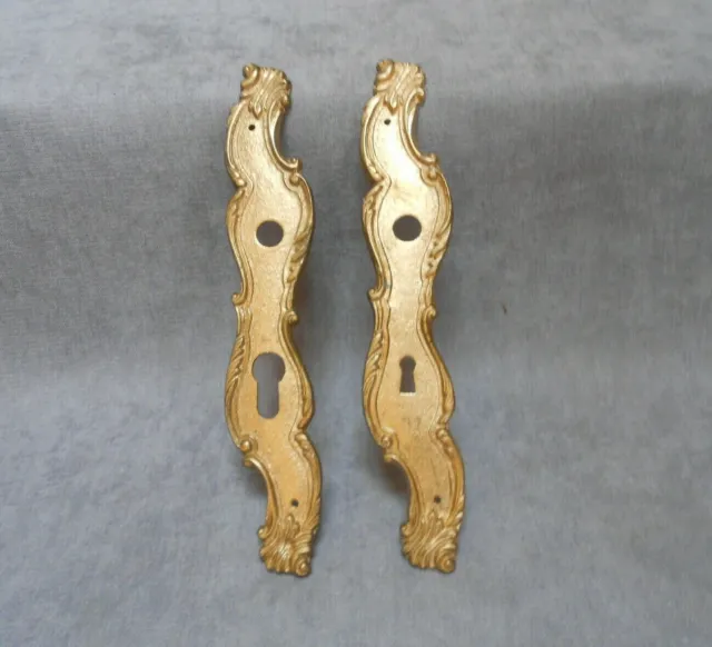 Pair Vintage FRENCH Bronze Door Finger Plates LOUIS XV style