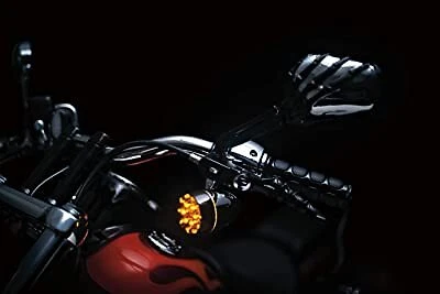 Kuryakyn 1764 Motorcycle Handlebar Accessory: Skeleton Hand Rear View Side